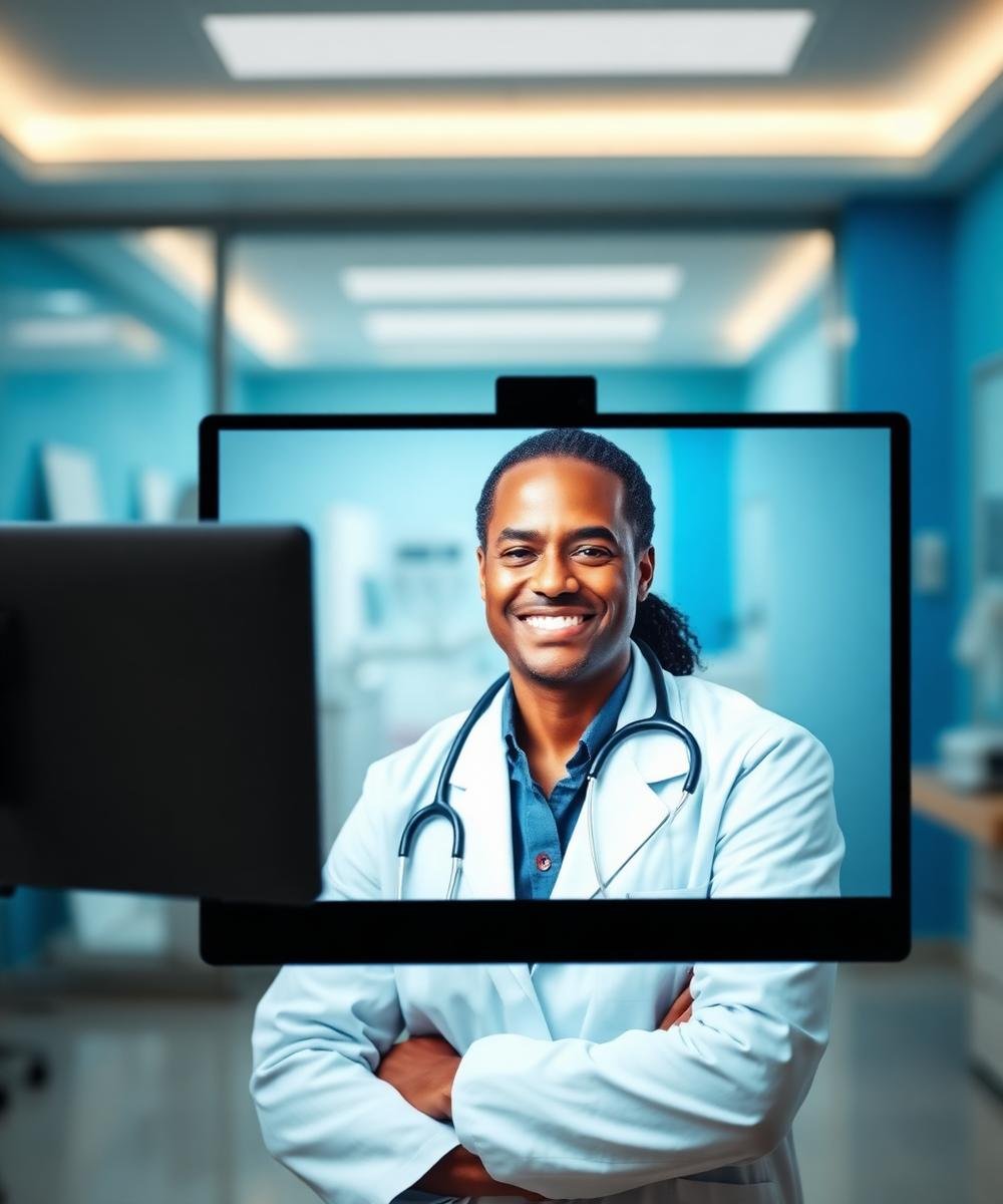 Médecin en téléconsultation